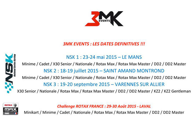 3MK Event annonce le programme NSK et Rotax 2015