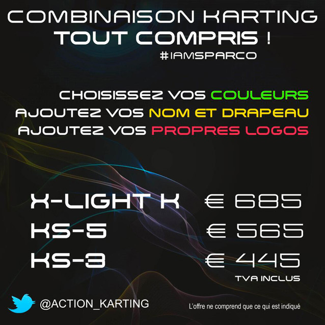 Personnalisation des combinaisons Sparco à prix Action Karting