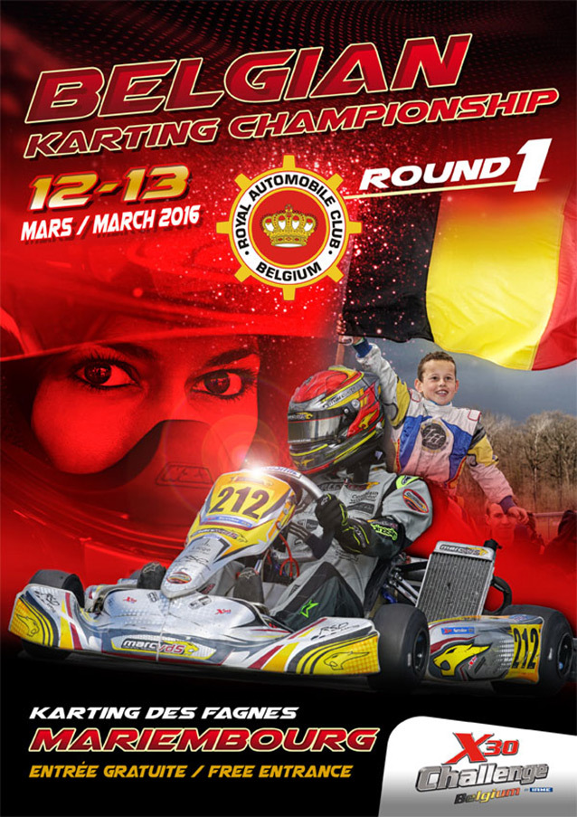 L’affiche du Belgian Karting Championship à Mariembourg