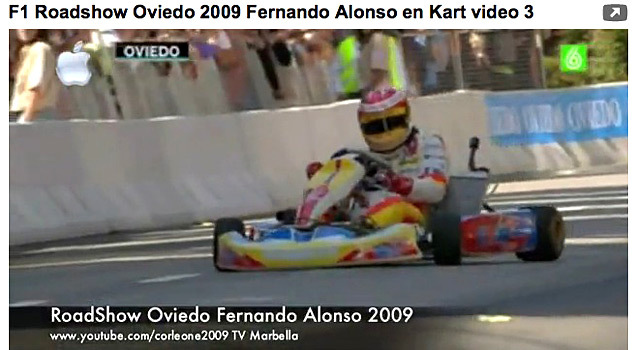 Alonso road-show en kart à Oviedo