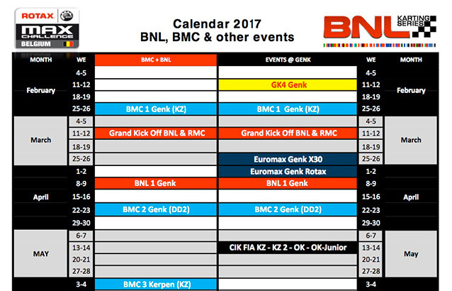 Calendriers BNL et BMC 2017