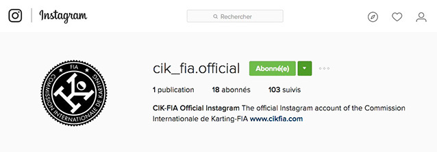 Suivez la CIK-FIA sur Instagram !