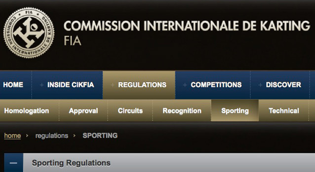 CIK Euro KZ and KZ2 Sporting Regulations finally one line