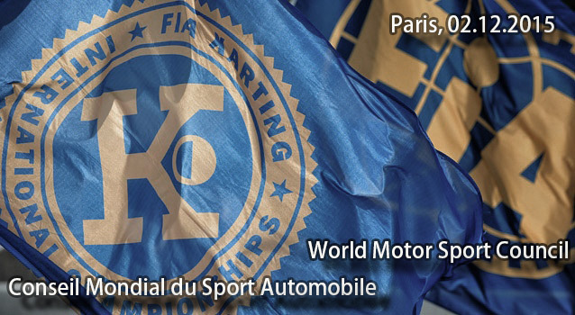 Décisions du Conseil Mondial du Sport Automobile de la FIA concernant le Karting – décembre 2015