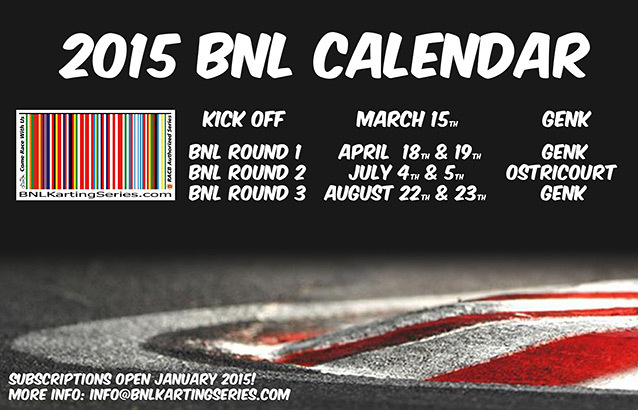 Calendrier 2015 BNL Karting Series