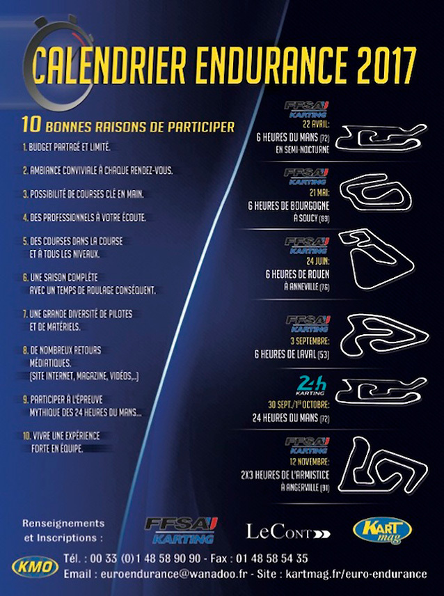 Calendrier 2017 de l’Endurance en France