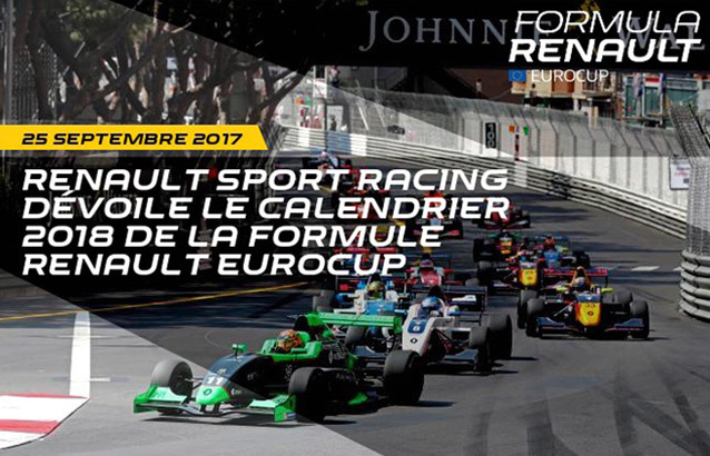 Renault Sport Racing dévoile le calendrier 2018 de la Formule Renault Eurocup