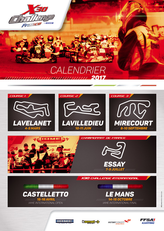 Calendrier X30 France 2017