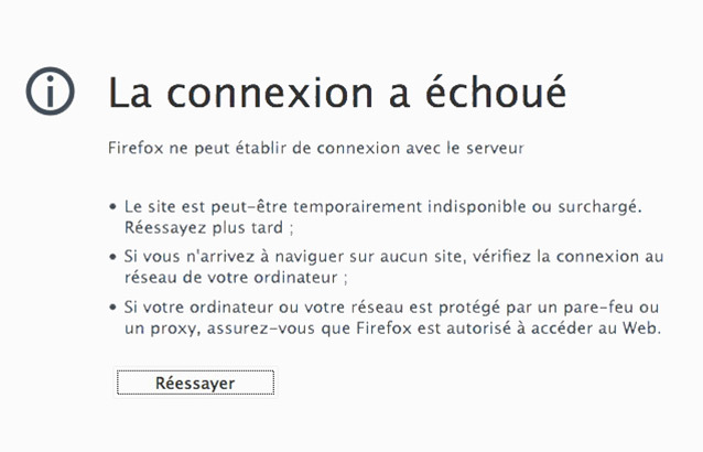 Sorry, connexion internet très difficile à PFI