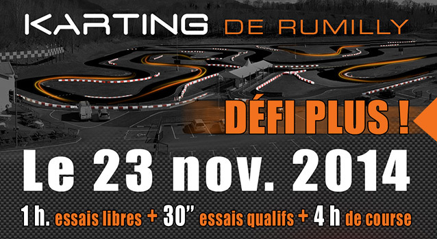 Ne manquez pas le Défi Plus au Karting de Rumilly le 23 novembre