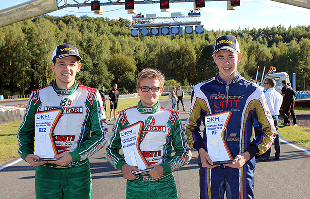 Beaming winners at the German Kart Championship