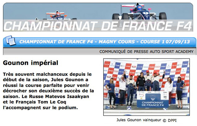 F4 Magny-Cours: Gounon impérial