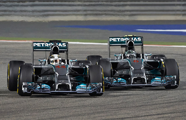 Hamilton et Rosberg à Bahreïn: comme en karting !