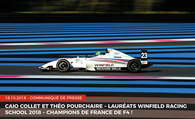 Caio Collet et Théo Pourchaire – Lauréats Winfield Racing School 2018 – Champions de France de F4