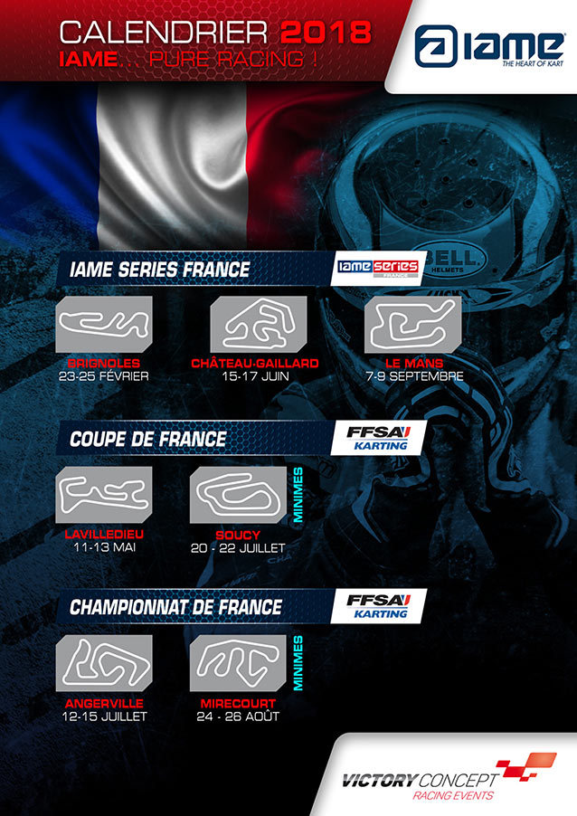 IAME France 2018: calendrier et catégories