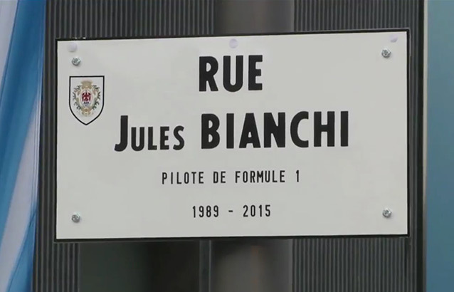 Inauguration de la rue Jules Bianchi à Nice