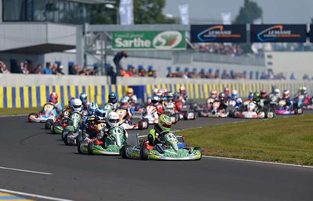 Grosso repasse devant Boisnard en préfinale KZ 125 Gentleman