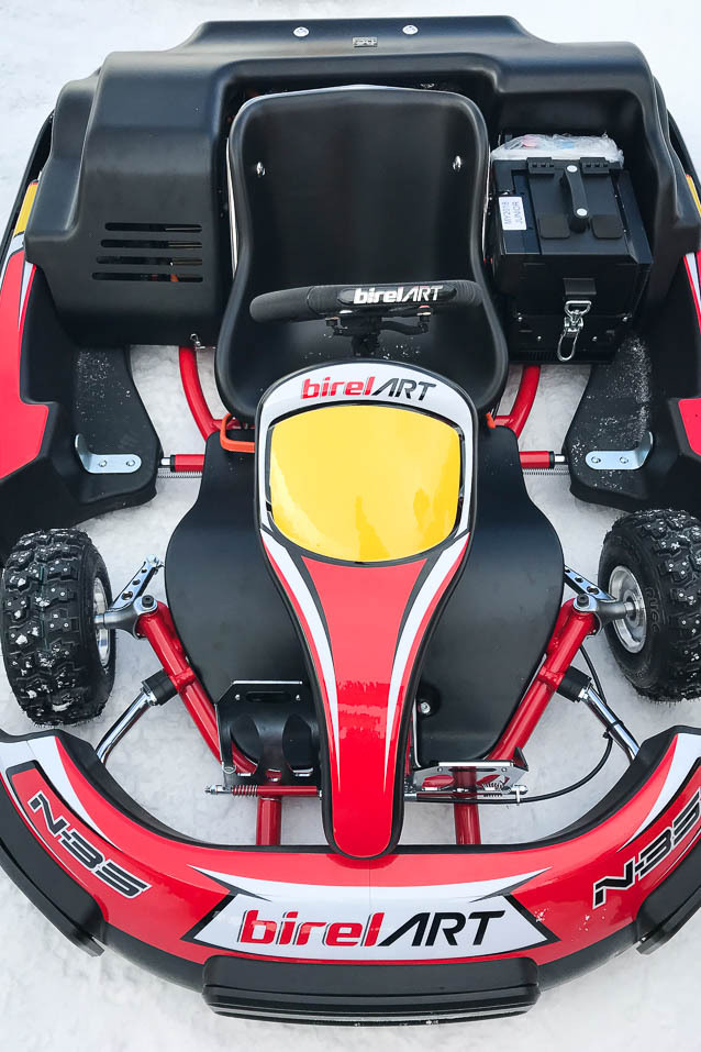 L’E-kart di Birel ART in azione sul ghiaccio di Val Thorens