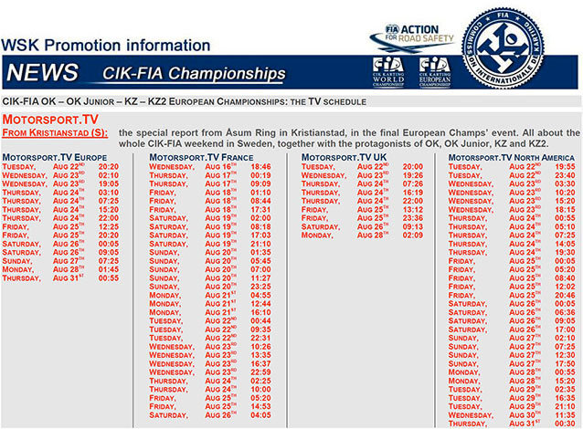 Le meeting CIK-FIA de Kristianstad sur Motorsport.TV