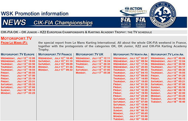 Revoir la compétition CIK-FIA du Mans sur Motorsport TV