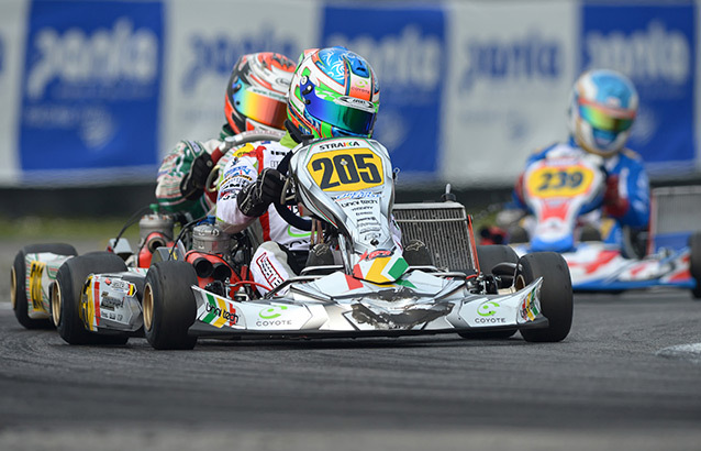 Benjamin Lessennes au  pied du podium à Castelletto