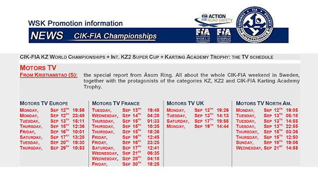 Diffusions Motors TV du meeting CIK-FIA de Kristianstad 2016