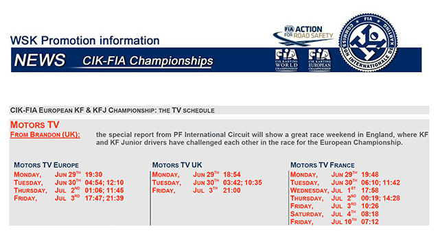 Reportages du Championnat d’Europe de PFI sur Motors TV