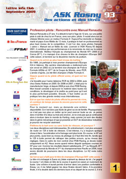 Newsletter ASK Rosny septembre 2009