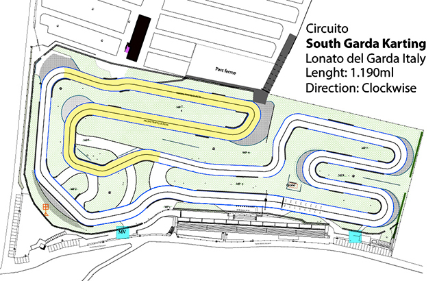 The new layout of the South Garda Karting Circuit of Lonato