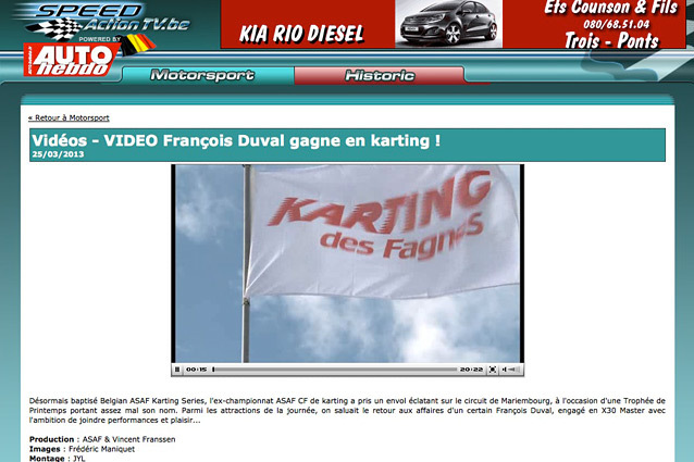 Vidéo: François Duval gagne en karting !