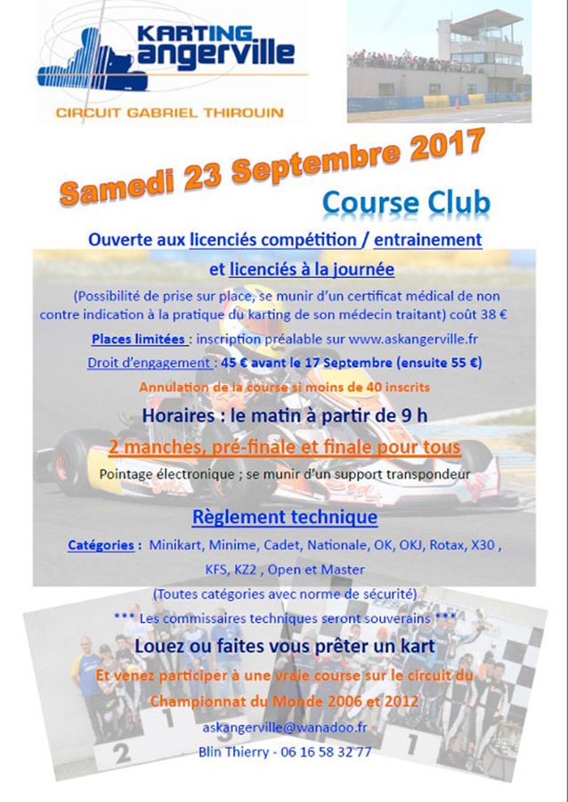 Course Club à Angerville le 23 septembre