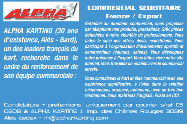 Alpha Karting recrute