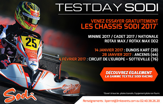 Découvrez la nouvelle gamme de châssis Sodi 2017 lors des Sodi Test Days