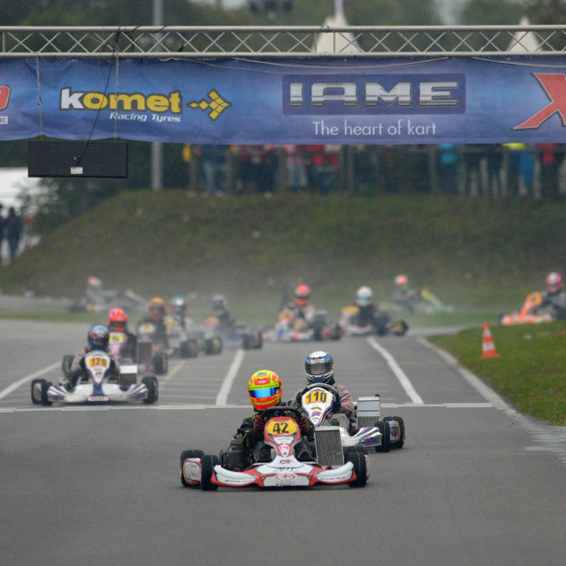 IAME  Lyon, Bonduel sous la pluie en préfinale Junior