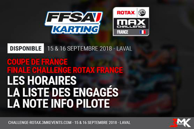 Coupe de France / Challenge Rotax France 2018 : Les Infos