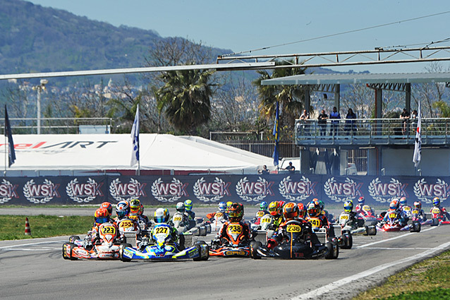 300 entered drivers in the fourth round of the WSK Super Master Series in Sarno