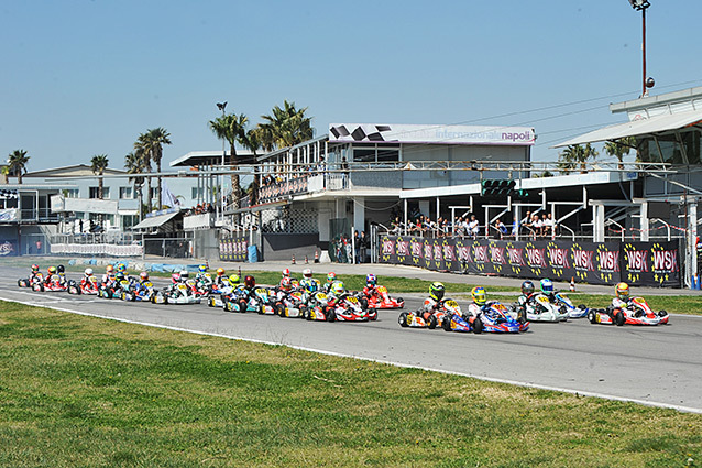 Qualifying heats at the WSK Euro Series in Sarno