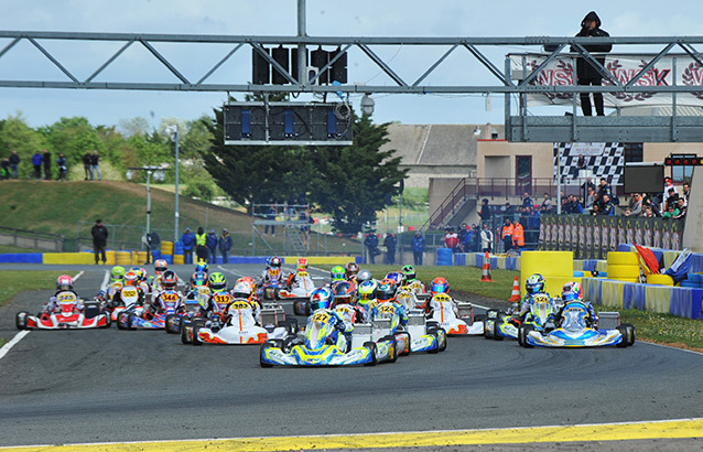 Qualifying heats at the WSK Euro Series in Angerville