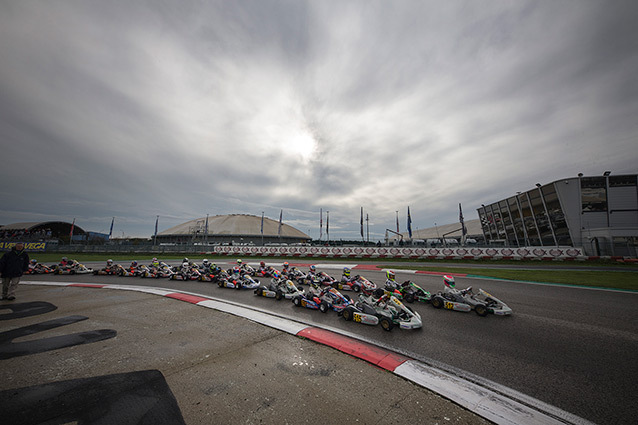 Qualifying heats at the WSK Final Cup in Adria