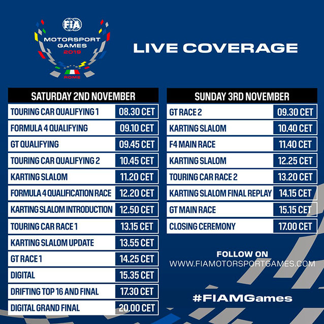 Programme live – FIA Motorsport Games 2019