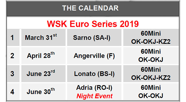 8 marzo, via alle iscrizioni alla WSK Euro Series