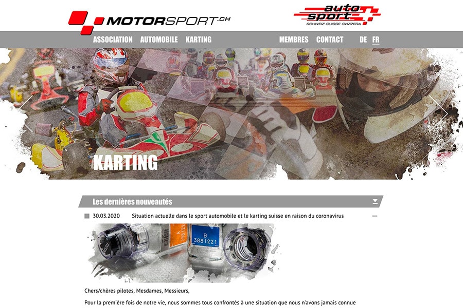 Situation actuelle dans le sport automobile et le karting suisse