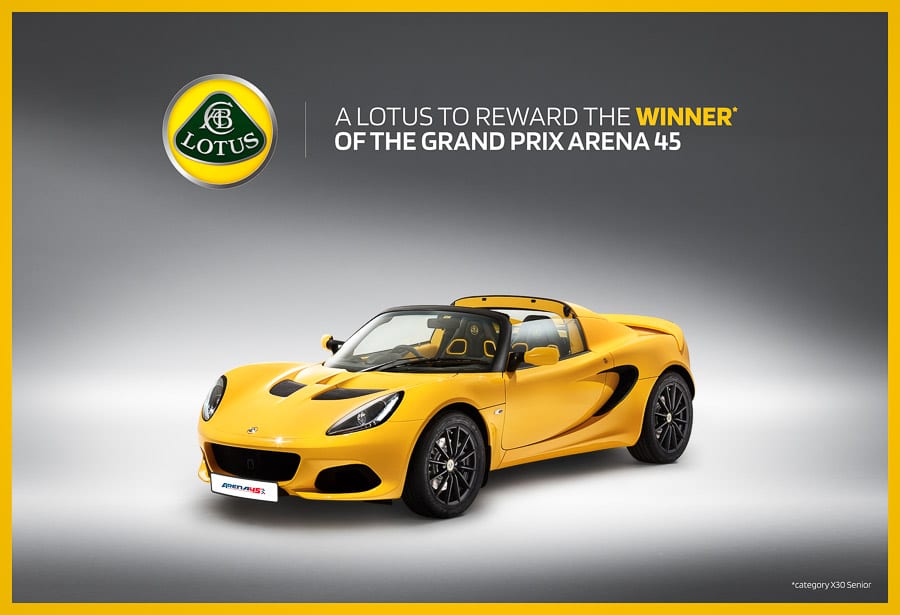 A Lotus and many other prizes to be won at the Arena45 Grand Prix at Valence in August