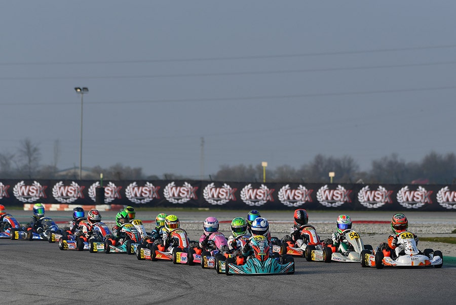 The protagonists of qualifying heats of WSK Champions Cup