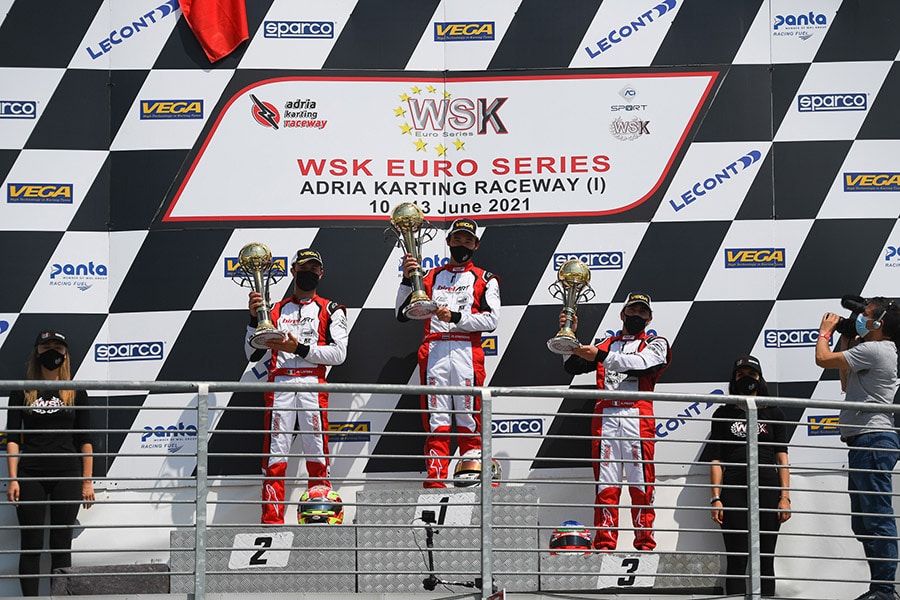 The second round of WSK Euro Series was won by Kremers (KZ2), Lindblad (OK), Slater (OKJ) and Olivieri (MINI)