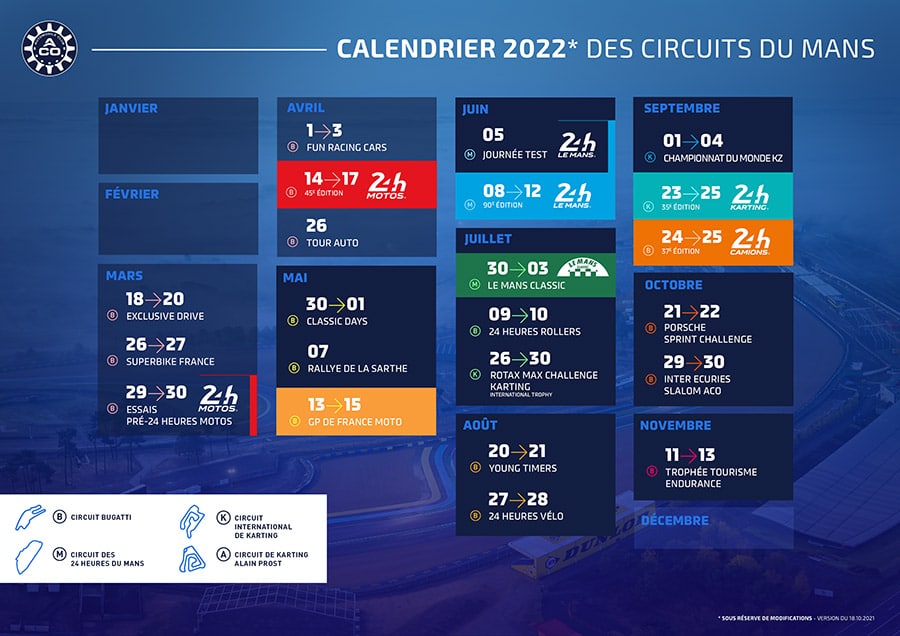 ACO: calendrier Le Mans 2022