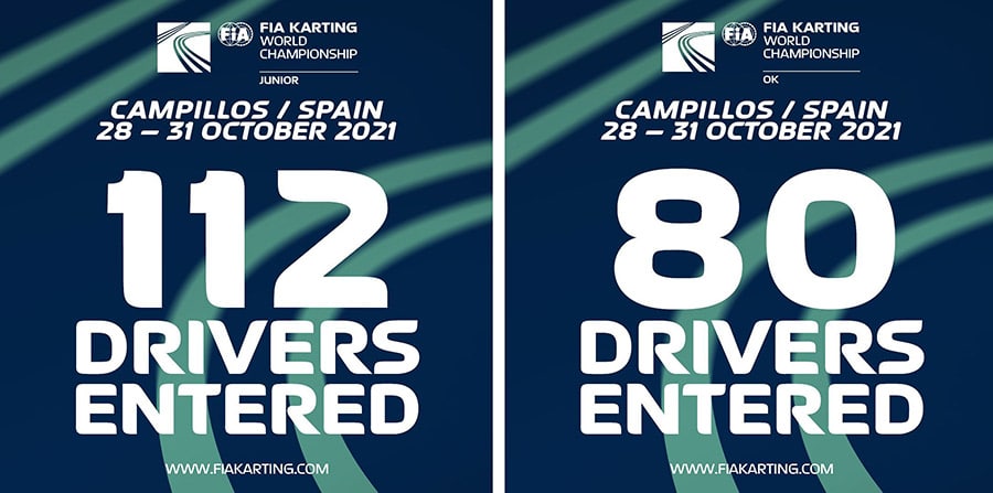 Nearly 200 drivers entered for the OK and Junior World Championship in Campillos