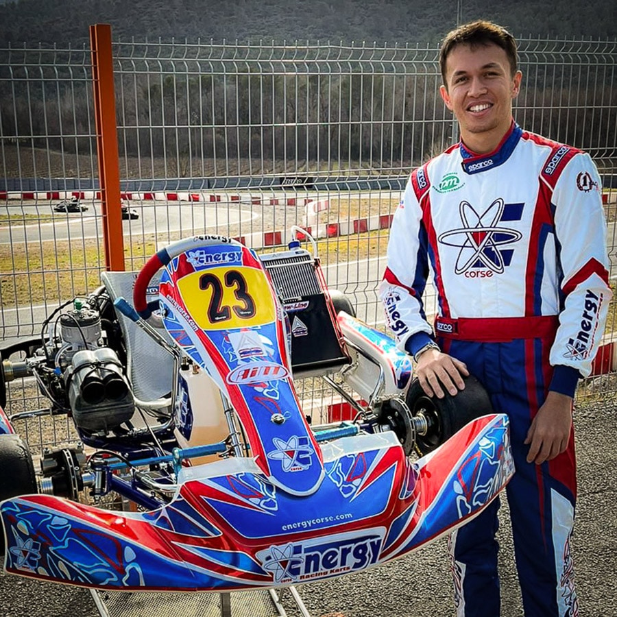 Albon trains in kart at Brignoles with Energy Corse