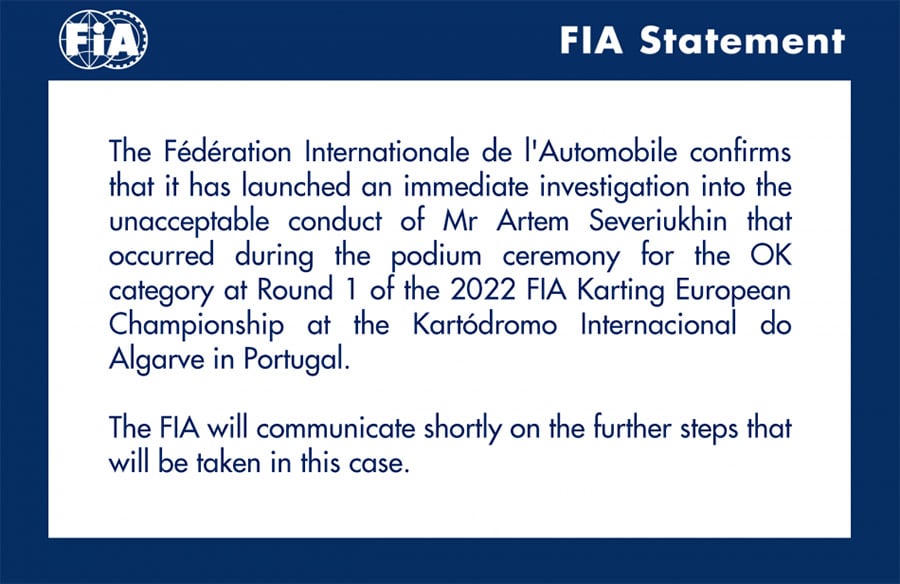 FIA Statement / Severiukhin