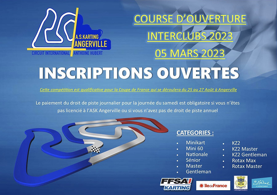 Interclubs Angerville 2023: les inscriptions sont ouvertes